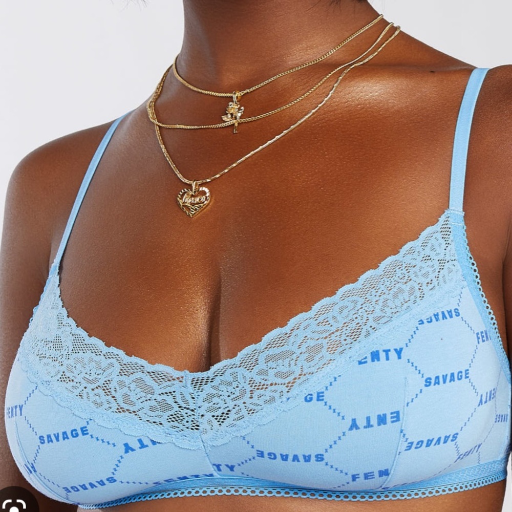💙Savage x Fenty Cotton Logo Bralette Size M💙